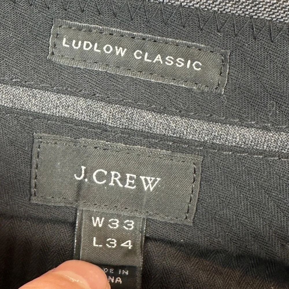 J Crew Wool Suit Pants Mens 40L 33X32 Ludlow Dark Grey Tollegno 1900 2 Piece Set